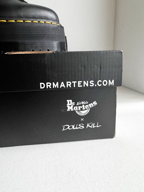 Doc Martens X Dolls Kill Black Leather Boots 9 - Picture 7 of 11